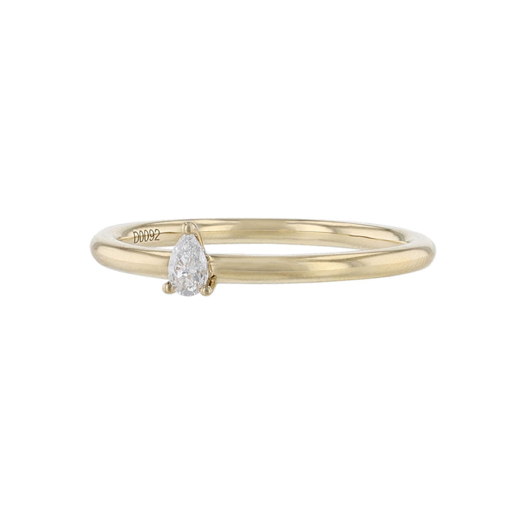Pear Shaped Diamond Solitaire Ring