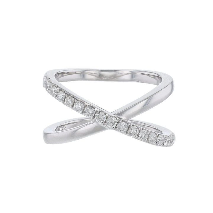 Criss-Cross Single Row Diamond Band