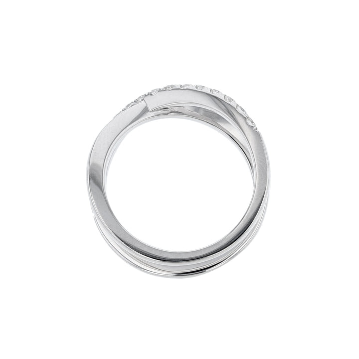 Criss-Cross Single Row Diamond Band