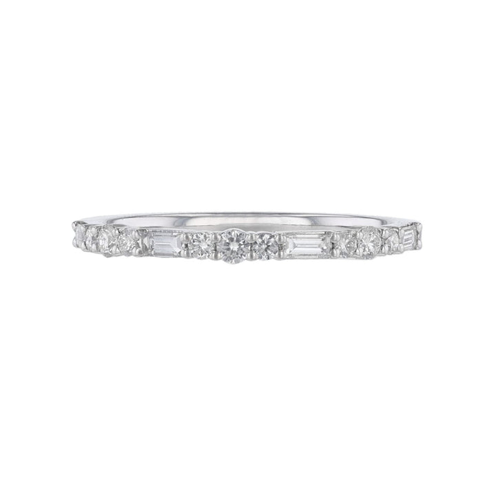 Round & Baguette Diamond Wedding Band