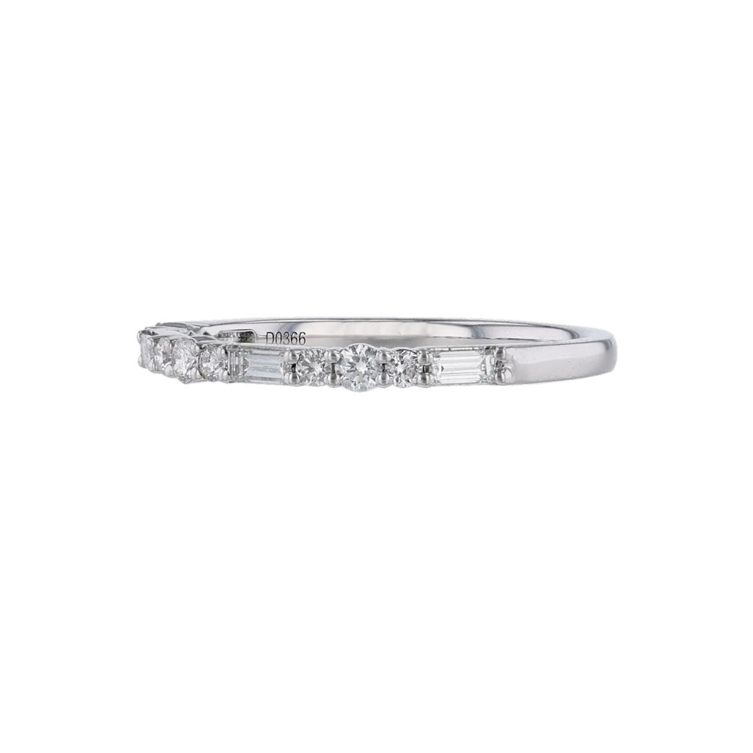 Round & Baguette Diamond Wedding Band