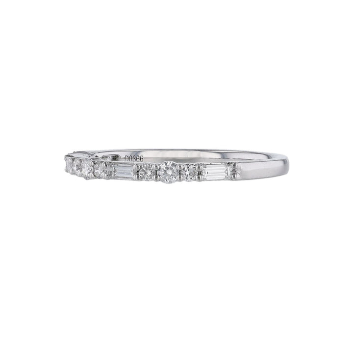Round & Baguette Diamond Wedding Band