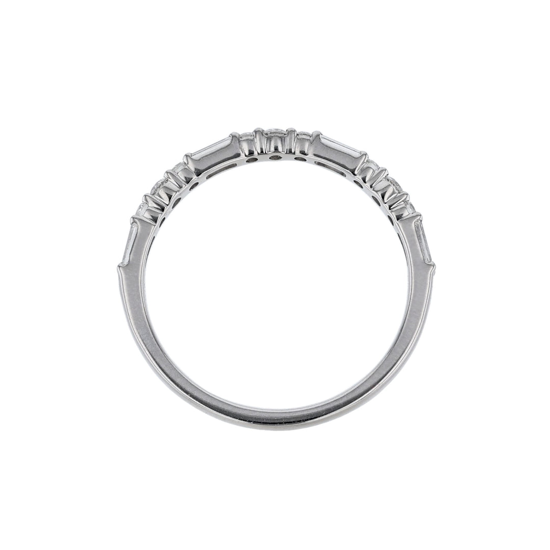 Round & Baguette Diamond Wedding Band