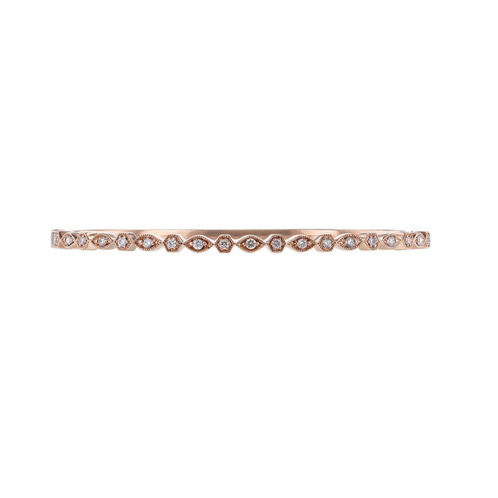 18K Rose Gold Alternate Bezel Diamond Bangle