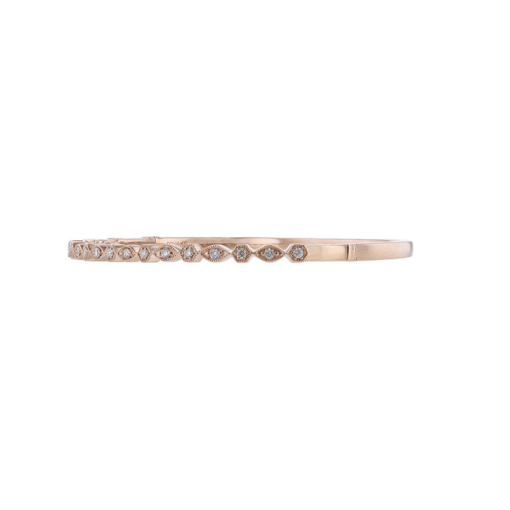 18K Rose Gold Alternate Bezel Diamond Bangle