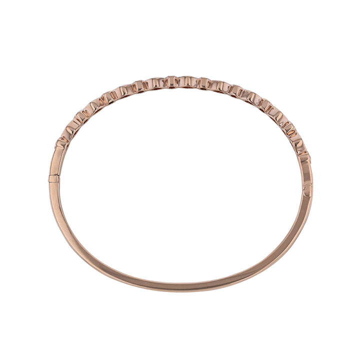 18K Rose Gold Alternate Bezel Diamond Bangle
