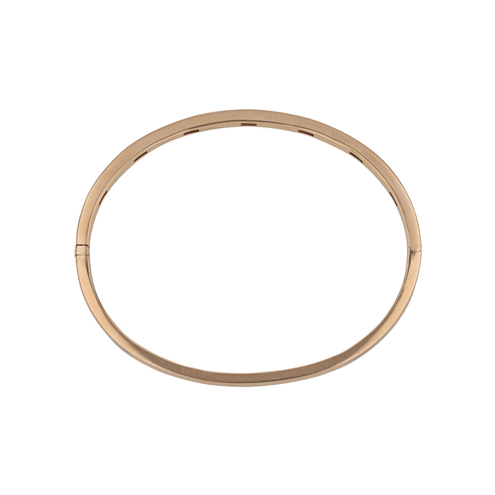 18K Rose Gold Bezel Baguette Diamond Bangle
