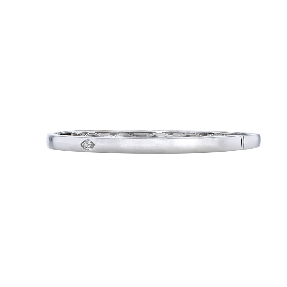 18K White Gold Marquise Cut Diamond Bangle