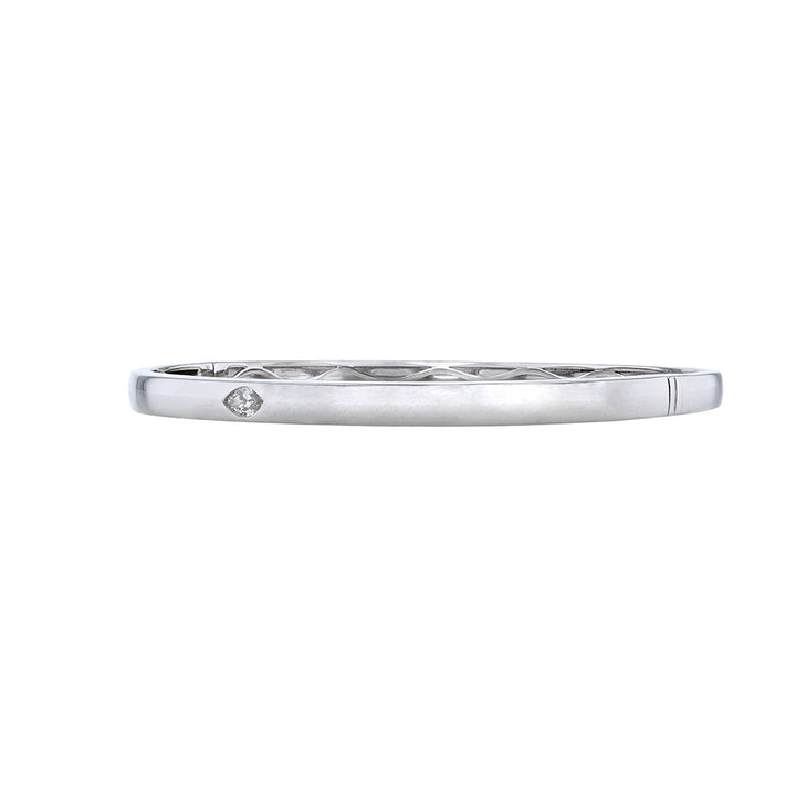 18K White Gold Marquise Cut Diamond Bangle
