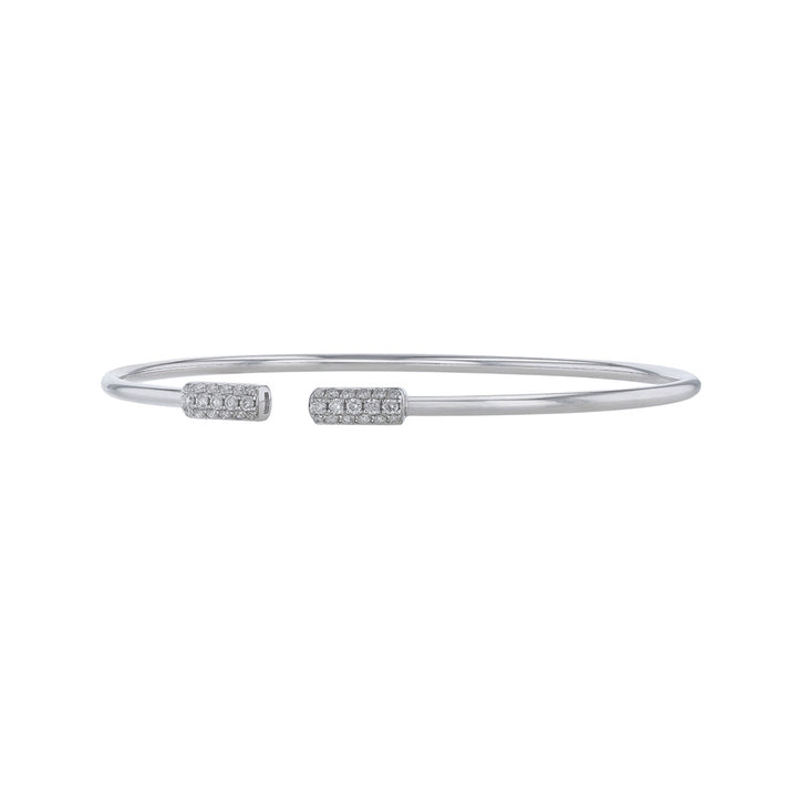 18K White Gold Open Diamond Bangle