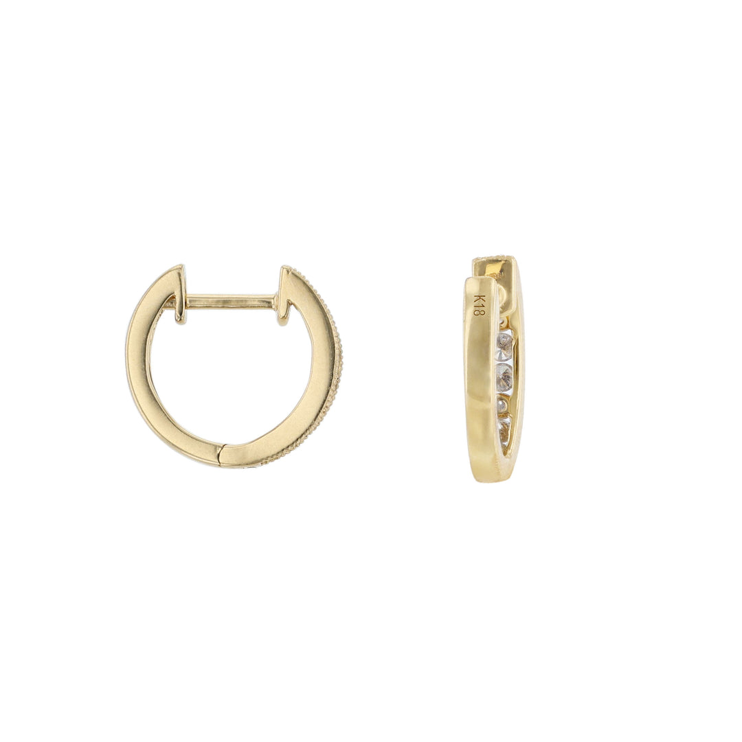 Milgrain Diamond Mini Hoop Earrings
