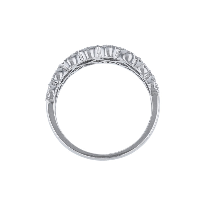 Scalloped Multi Row Round Diamond Band