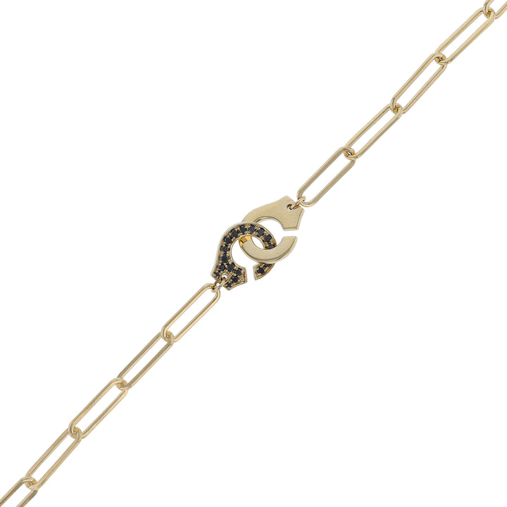 Black Diamond Hook Paper Clip Bracelet