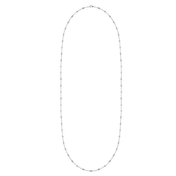Multi Shape Diamond Station Long Necklace