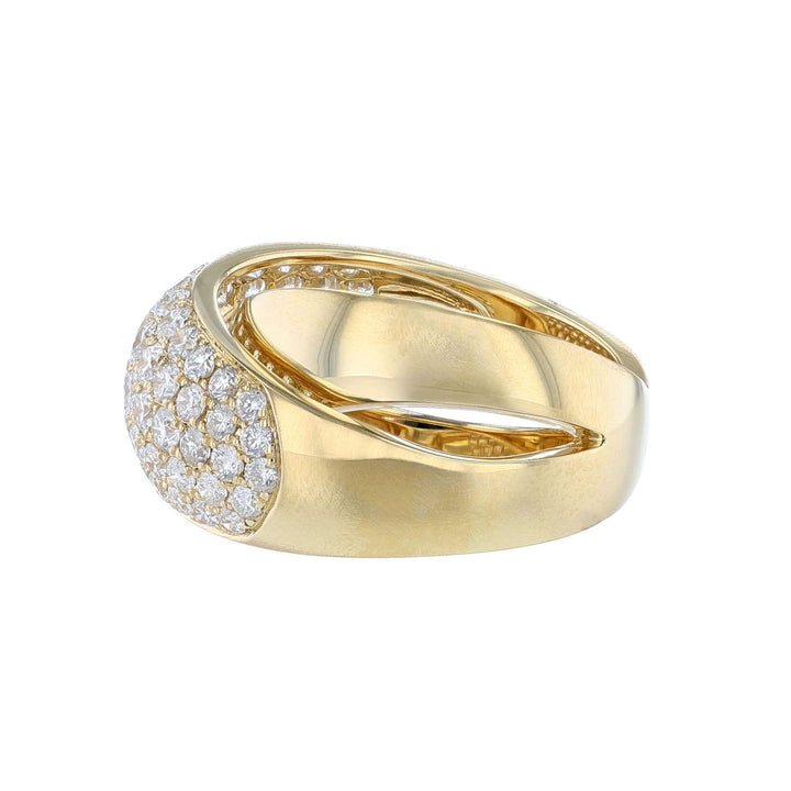 Criss-Cross Dome Diamond Ring, Yellow Gold
