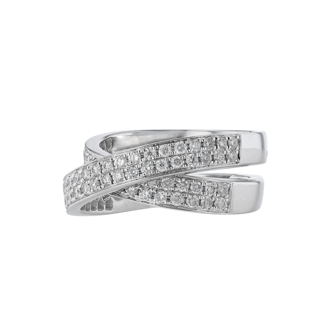 Double Row Criss-Cross Diamond Band