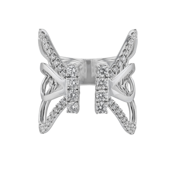 Split Open Butterfly Wing Diamond  Ring