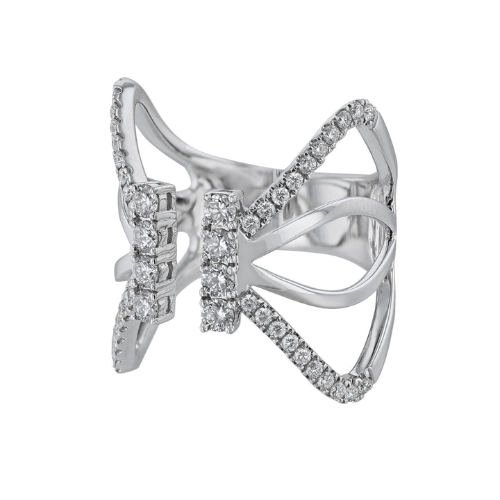 Split Open Butterfly Wing Diamond  Ring