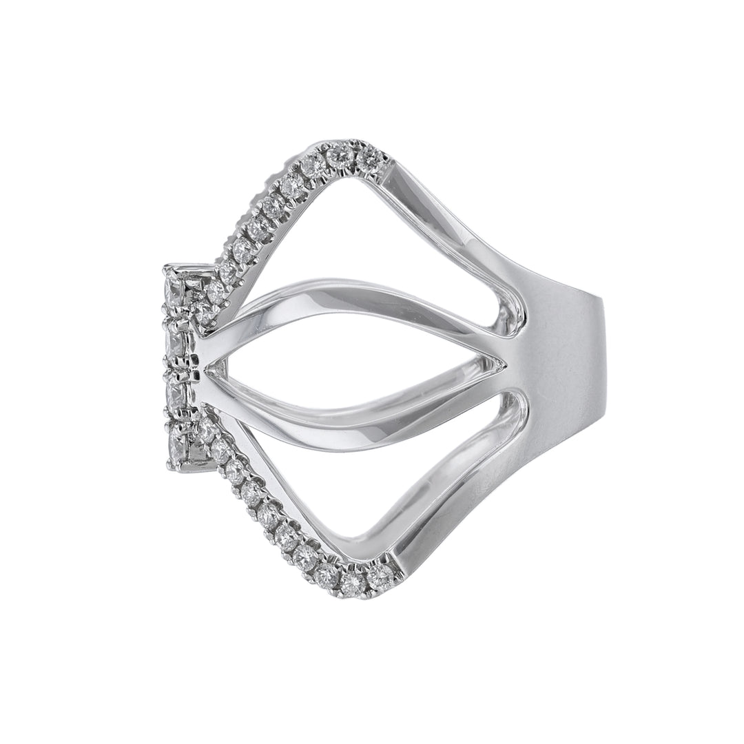 Split Open Butterfly Wing Diamond  Ring
