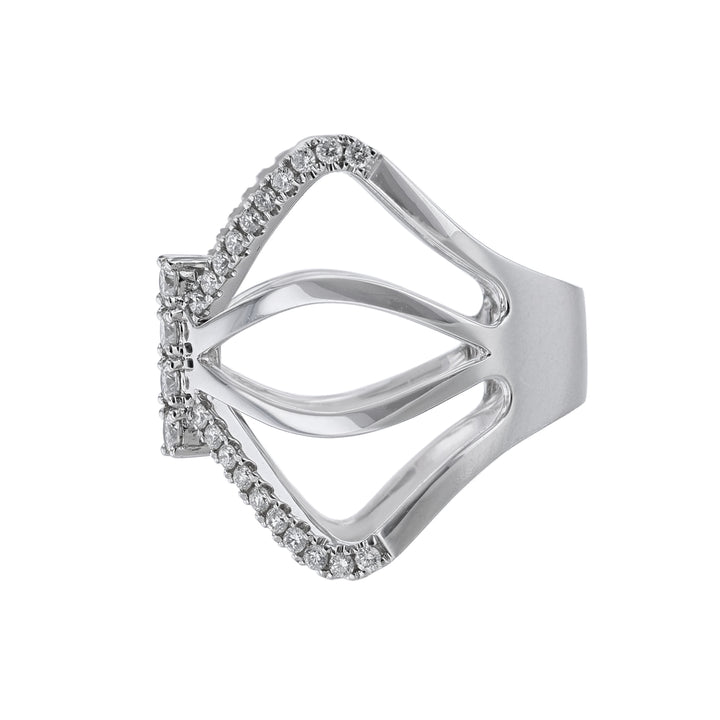 Split Open Butterfly Wing Diamond  Ring