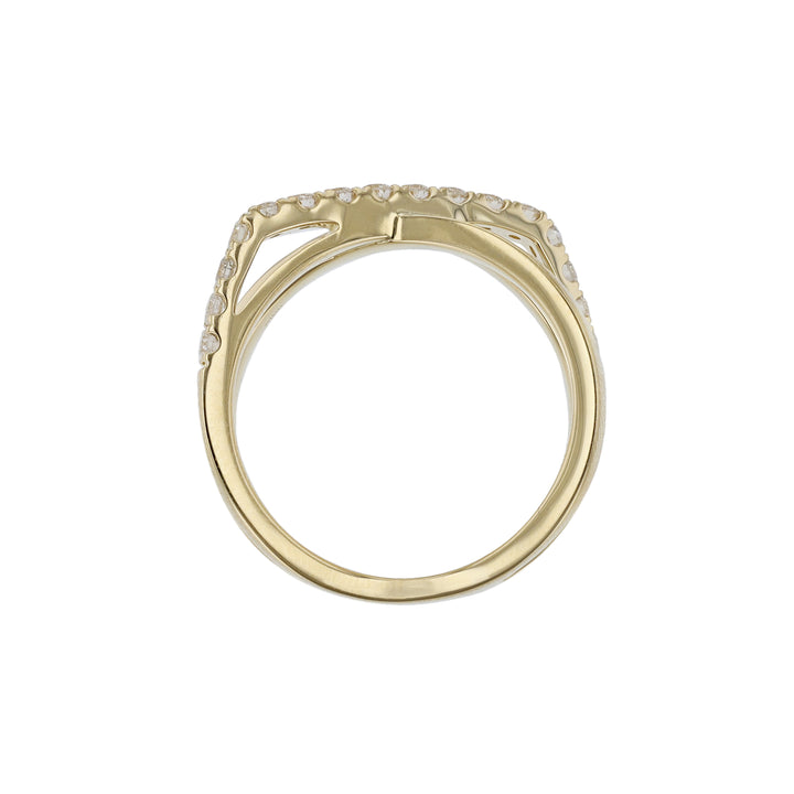 Crossover Half Single Row Diamond Ring