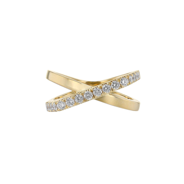 Crossover Half Single Row Diamond Ring
