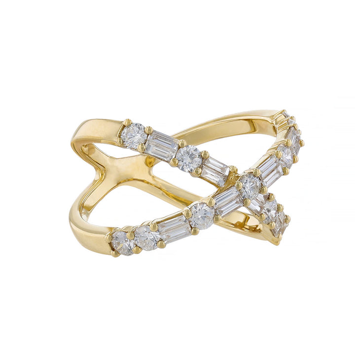 Criss-Cross Double Row Diamond Band
