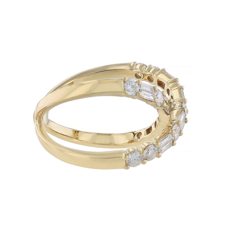 Criss-Cross Double Row Diamond Band