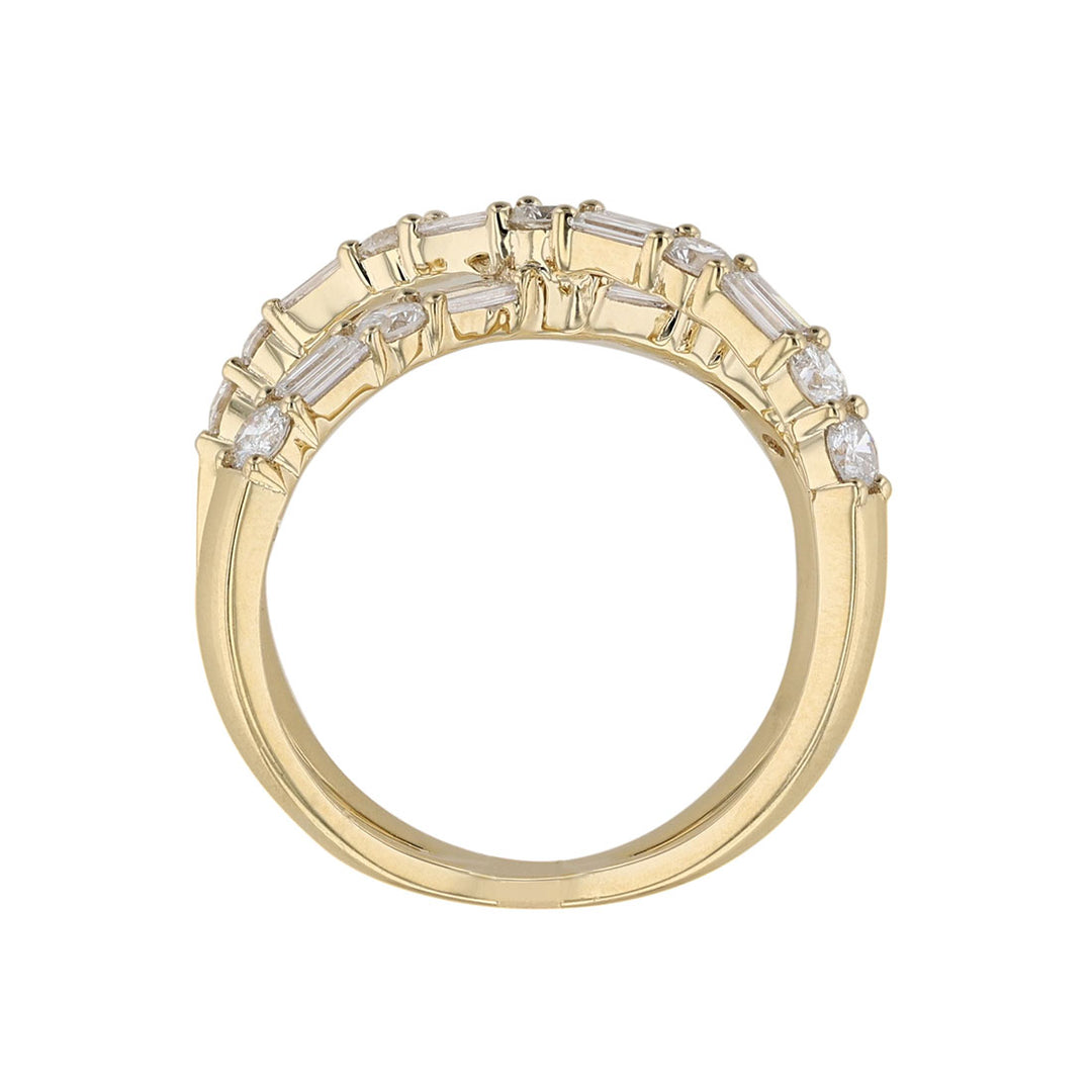 Criss-Cross Double Row Diamond Band