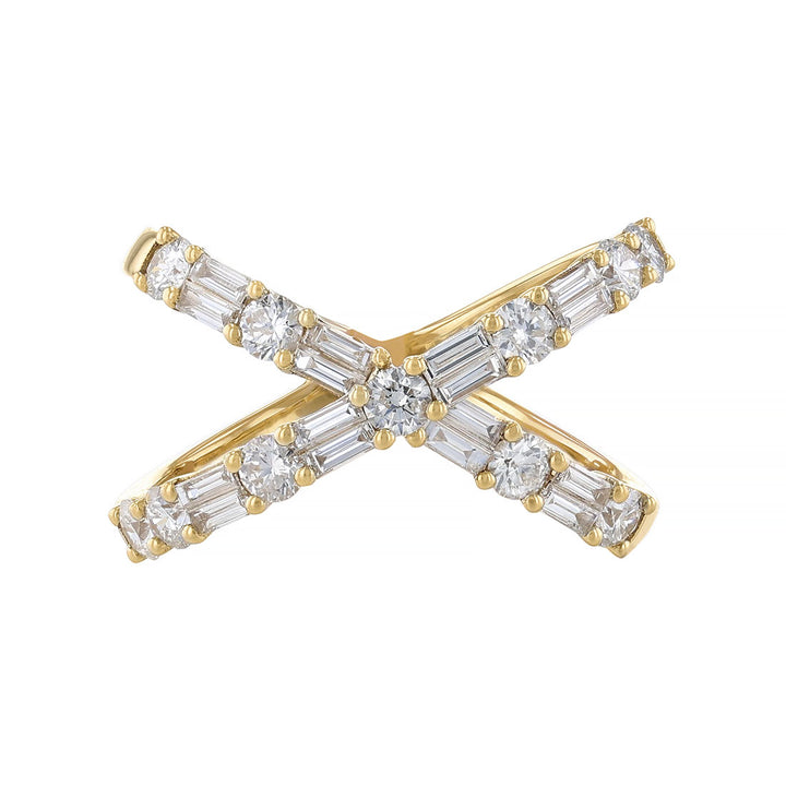 Criss-Cross Double Row Diamond Band