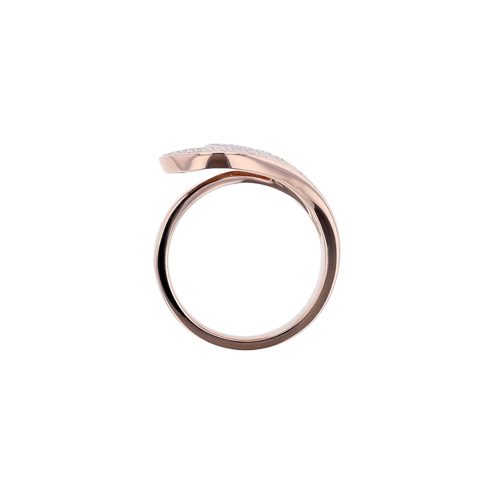 18K Rose Gold Diamond Heart Wrap Ring