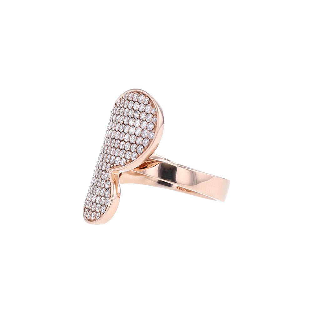 18K Rose Gold Diamond Heart Wrap Ring