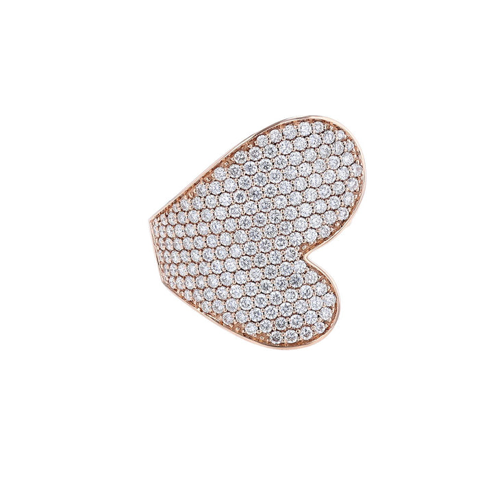 18K Rose Gold Diamond Heart Wrap Ring