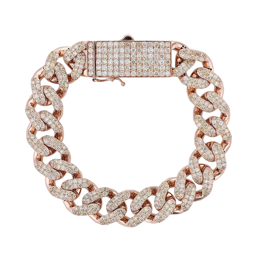 Cuban Diamond Rose Gold Bracelet