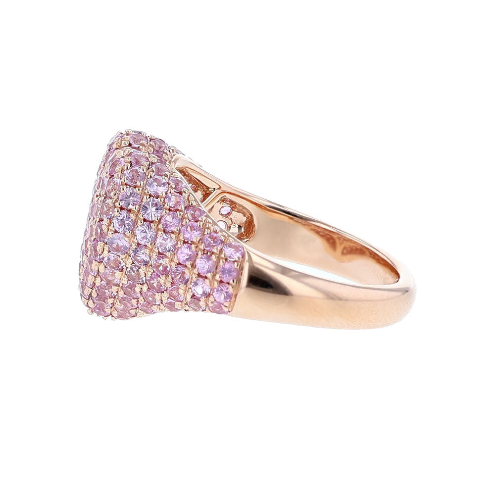 18k Rose Gold Pink Sapphire Heart Ring