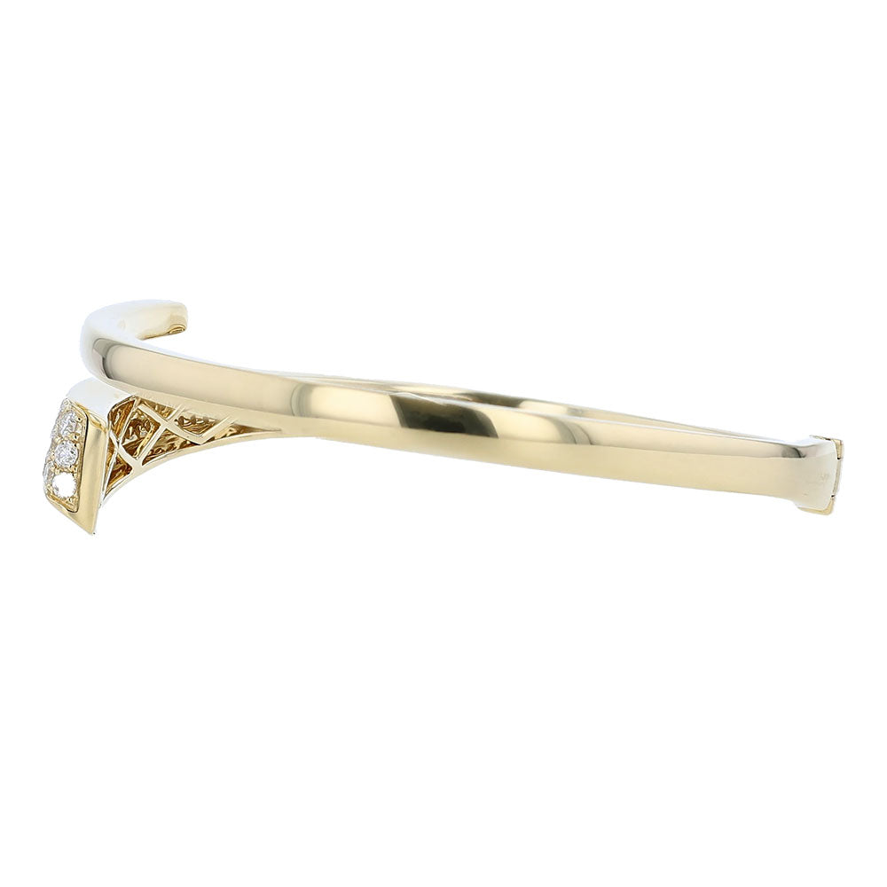 18kt Yellow Gold Diamond Open Wrap Bangle Bracelet