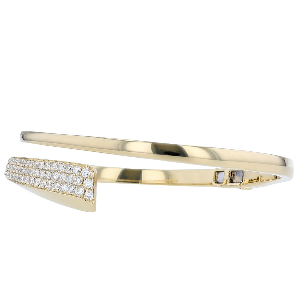 18kt Yellow Gold Diamond Open Wrap Bangle Bracelet