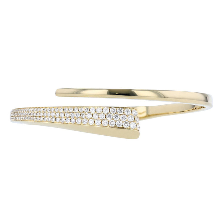18kt Yellow Gold Diamond Open Wrap Bangle Bracelet