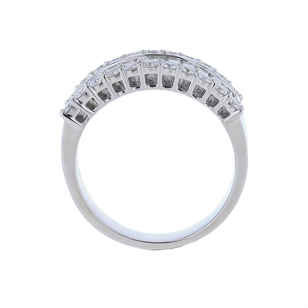 18k White Gold Baguette Round Diamond Band