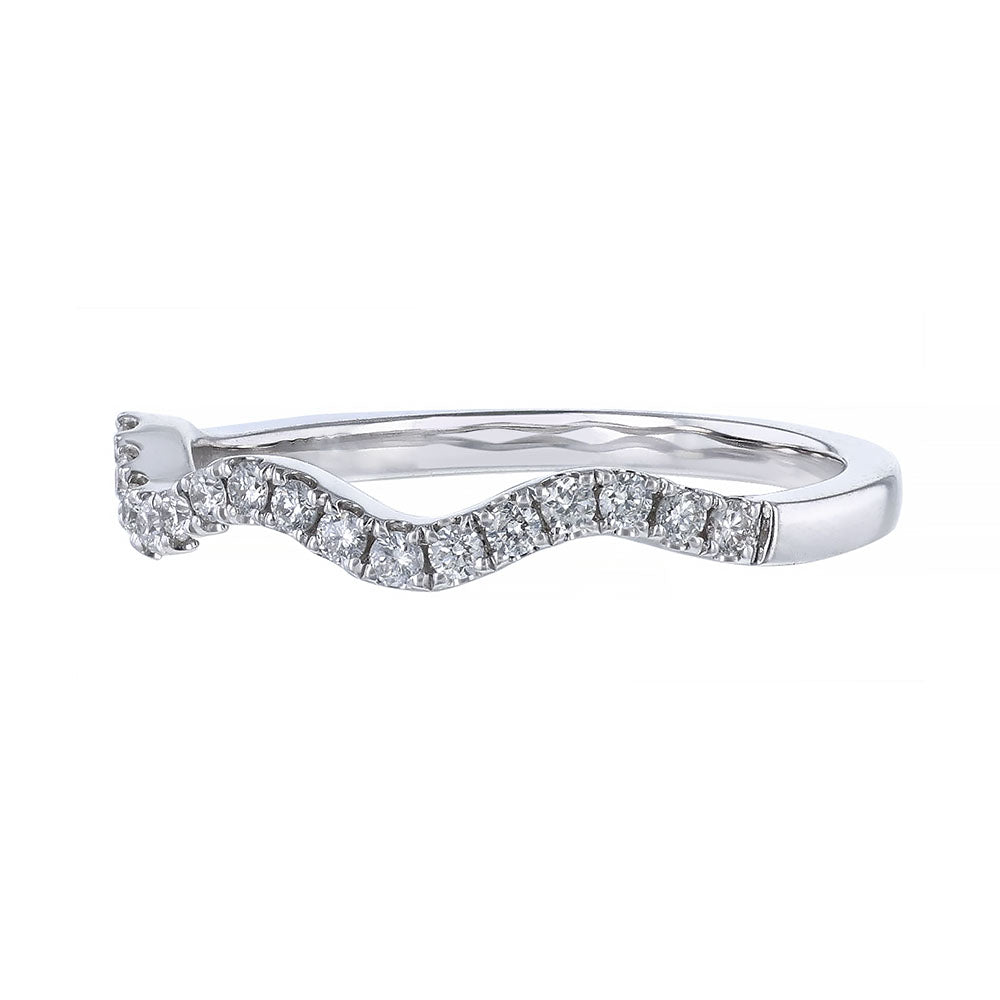 Wavy Round Diamond Band, 0.22ct.
