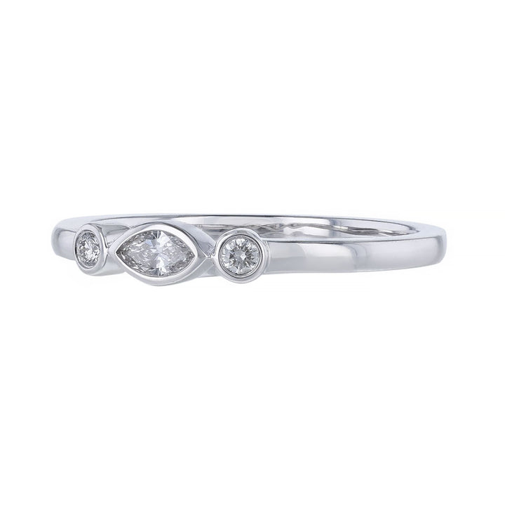 Round and Marquise Bezel Diamond Ring