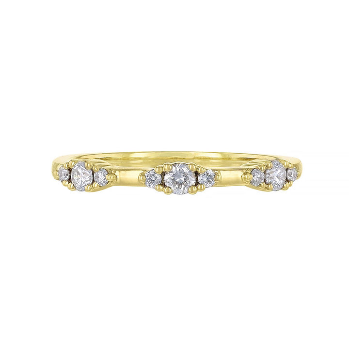 18K Yellow Gold Trio Diamond Band