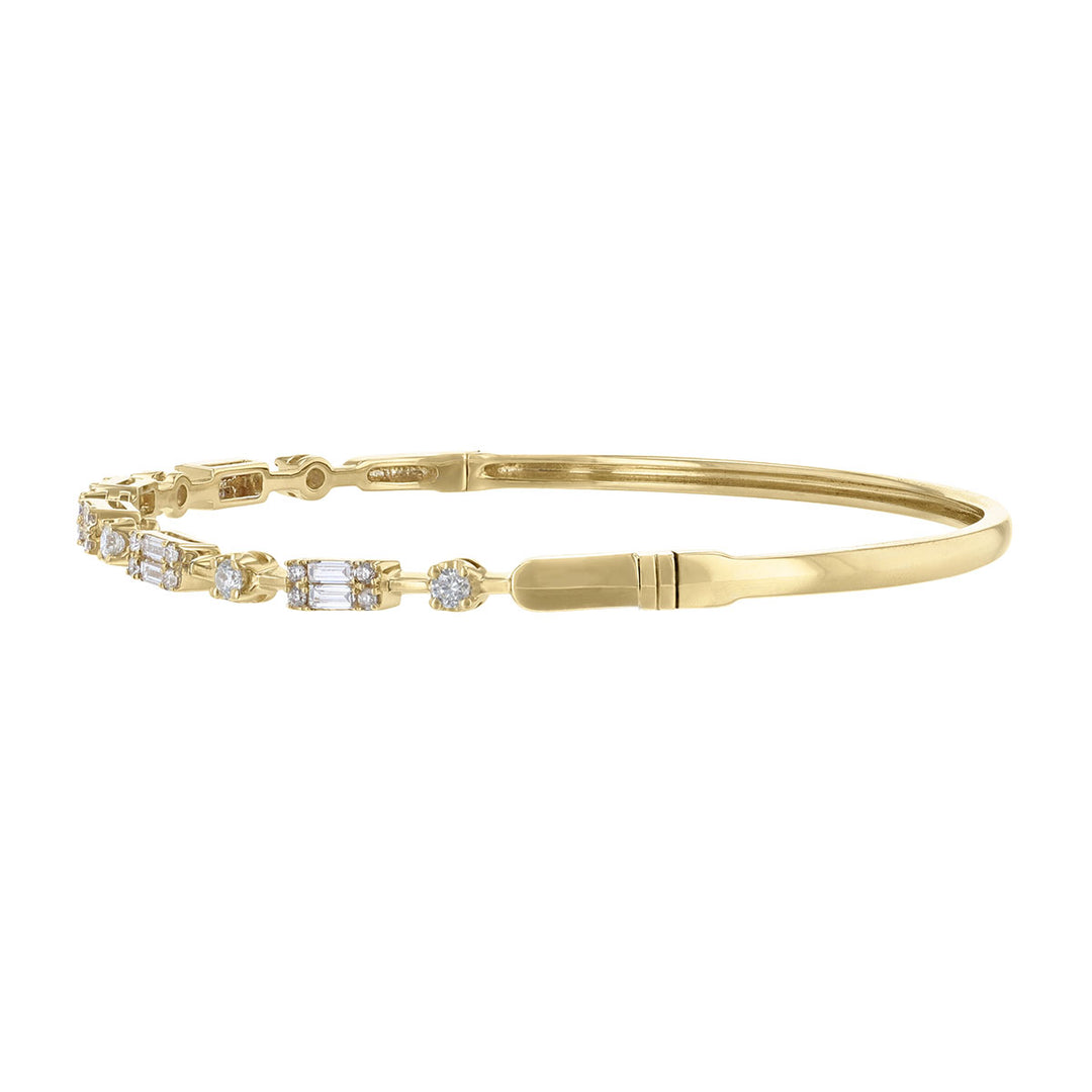 Round Baguette Diamond Bangle, 0.64ct.