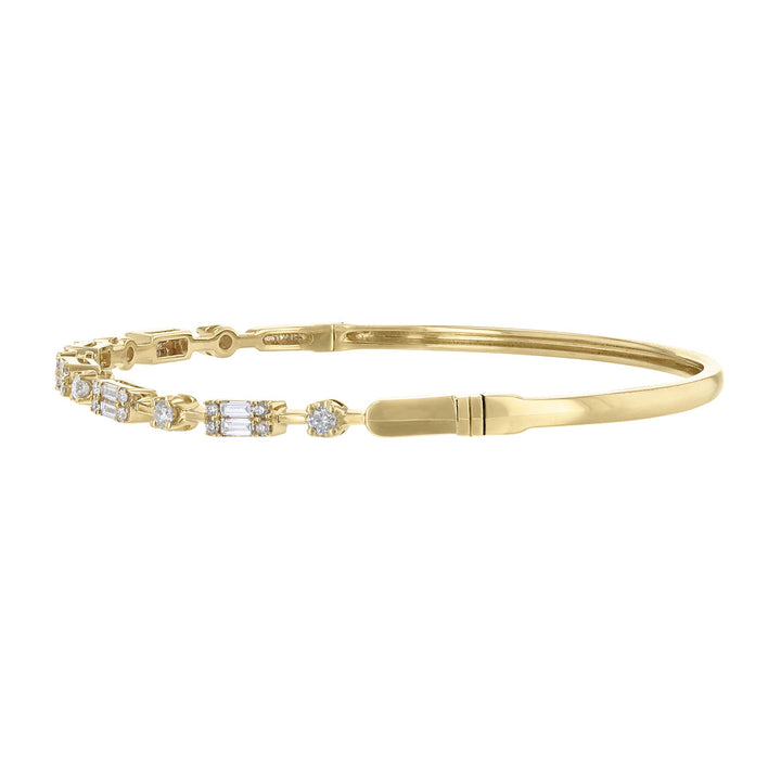 Round Baguette Diamond Bangle, 0.64ct.