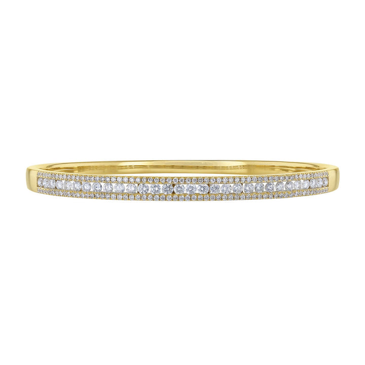 Triple Row Round Diamond Bangle