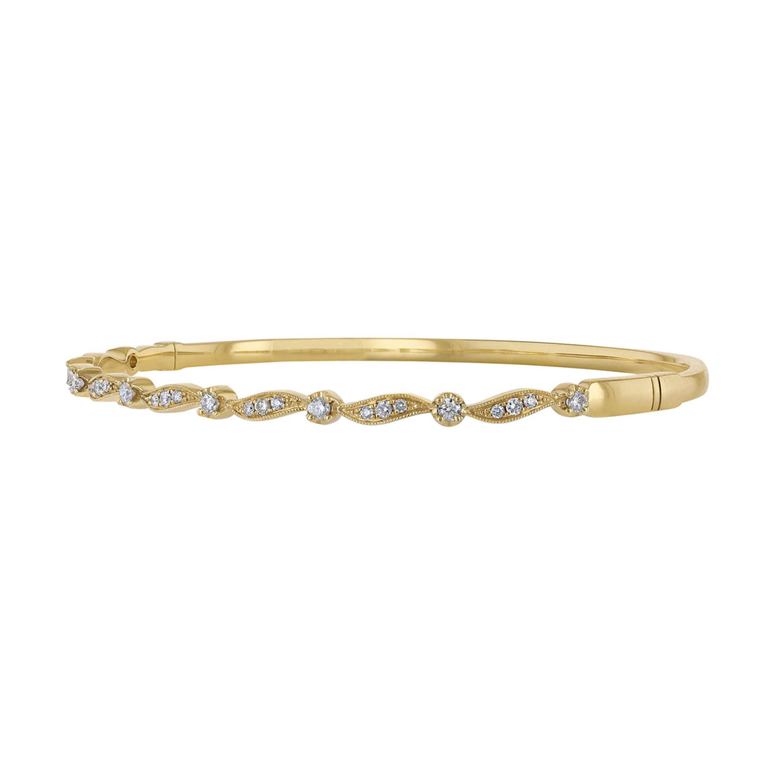 Single Wave Diamond Bangle, 0.43ct.