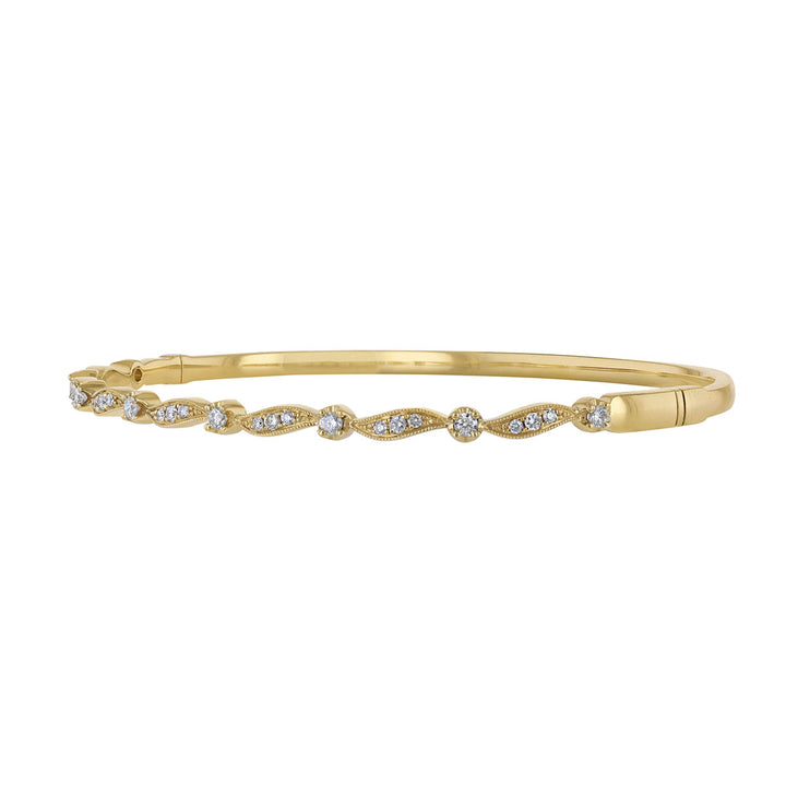 Single Wave Diamond Bangle, 0.43ct.