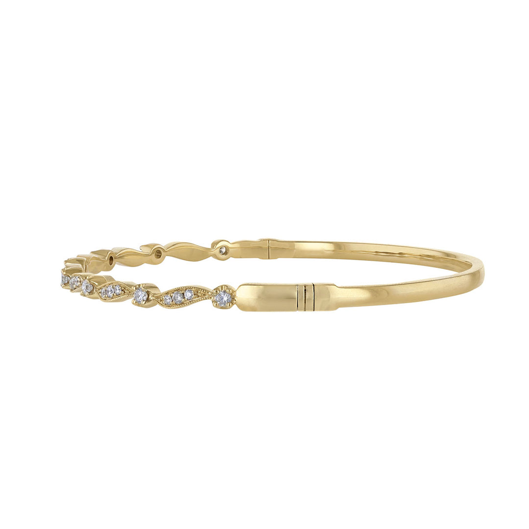 Single Wave Diamond Bangle, 0.43ct.