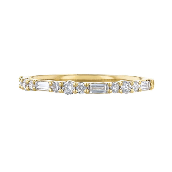 Baguette Round Diamond Stackable Ring