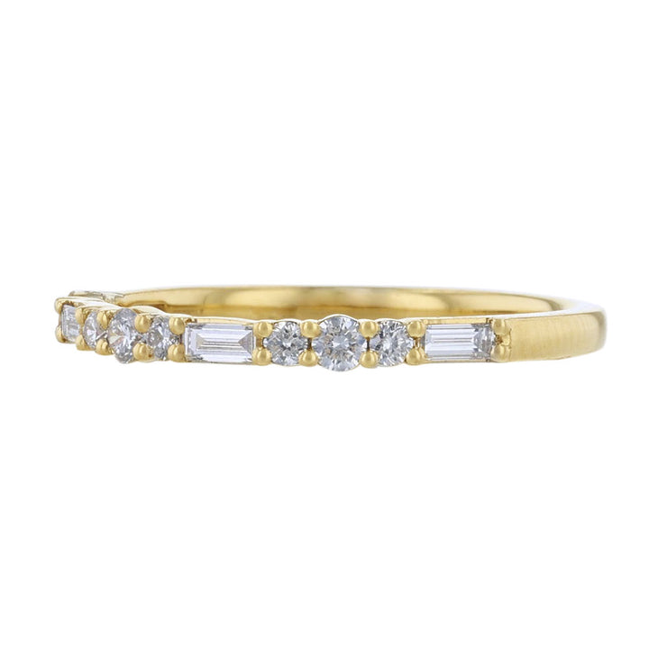 Baguette Round Diamond Stackable Ring